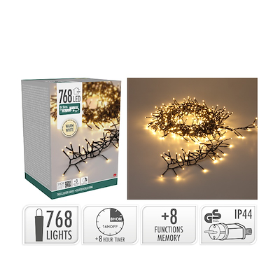 Klynge lyskæde 768 LED L 9,9 meter