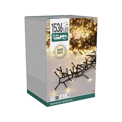 Klynge lyskæde 1536 LED L 19,9 meter