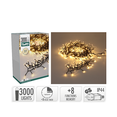 Klynge lyskæde 3000 LED L 39 meter