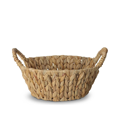 Fletkurv med hank beige Ø 26 cm H 11 cm