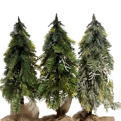 Juletræ i plast potte H50 cm assorteret