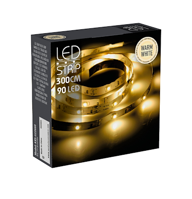 LED lysbånd varm hvid 3 meter
