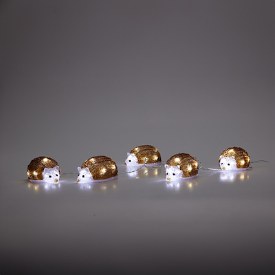 Lyskæde med pindsvin motiv indendørs 40 LED 2 m