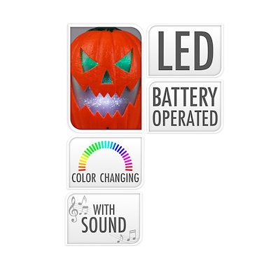 Halloween græskar eller skelet med lyd og bevægelse assorteret