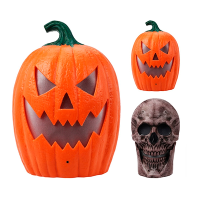 Halloween græskar eller skelet med lyd og bevægelse assorteret