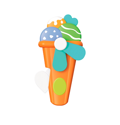 Ventilator håndholdt isvaffel multifarvet