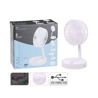 Foldbar ventilator hvid H 36 cm