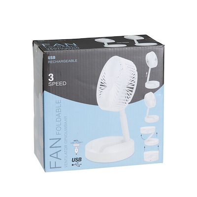 Foldbar ventilator hvid H 36 cm