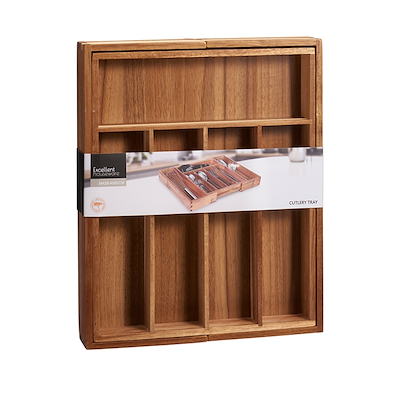 Bestikbakke akacietræ 34x28 cm