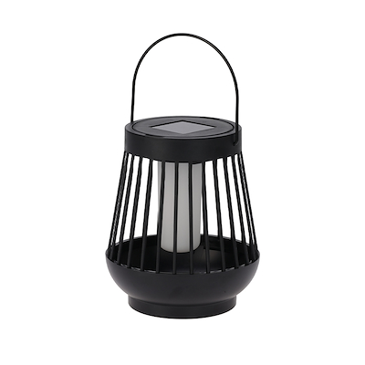 Solcelle lanterne sort ø13xh15 cm