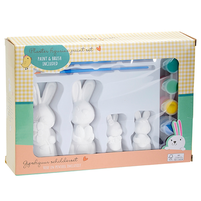 Påske malesæt påskeharer 4 stk.