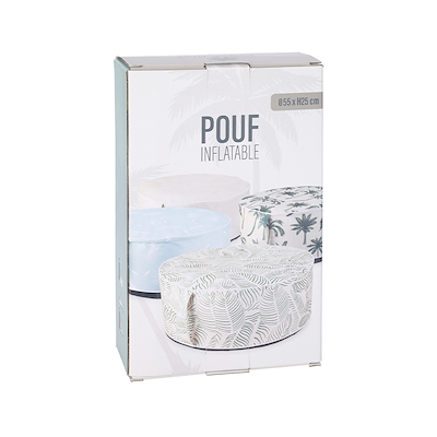Oppustelig puf Ø55 cm - assorterede farver