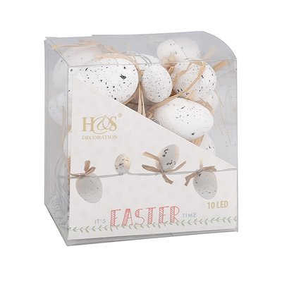 Påske LED lyskæde med æg hvid 120 cm