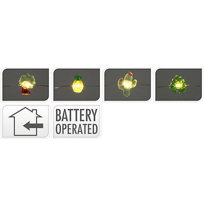 LED lyskæde - 4 assorterede frugtfigurer