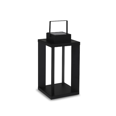 Solcelle lanterne udendørs sort 22x22x H 42 cm