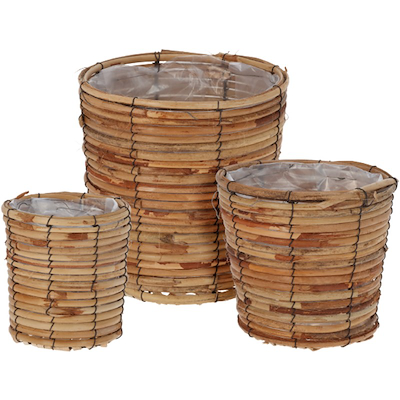 Blomsterkrukke naturlig 3 stk.