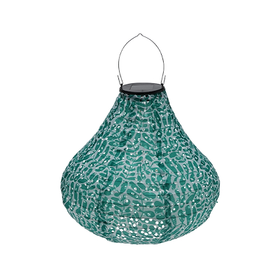 Solcelle lanterne pæreform assorterede farver H30 cm