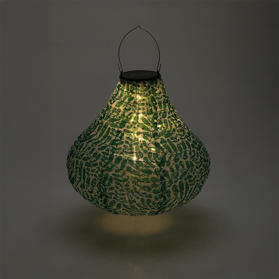 Solcelle lanterne pæreform assorterede farver H30 cm