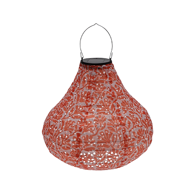 Solcelle lanterne pæreform assorterede farver H30 cm