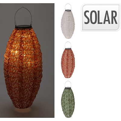 Solcellelampe olivengrøn 12 LED