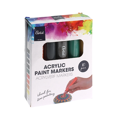 Akryl malepenne multifarvet 8 stk