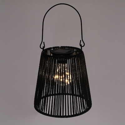 Solcelle lampe med håndtag sort H21 cm