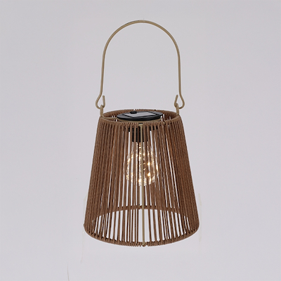 Solcelle lampe med håndtag brun H21 cm