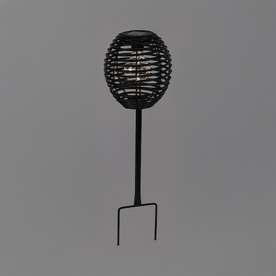 Solcelle lampe på spyd sort H53 cm
