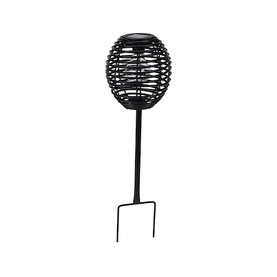 Solcelle lampe på spyd sort H23 cm