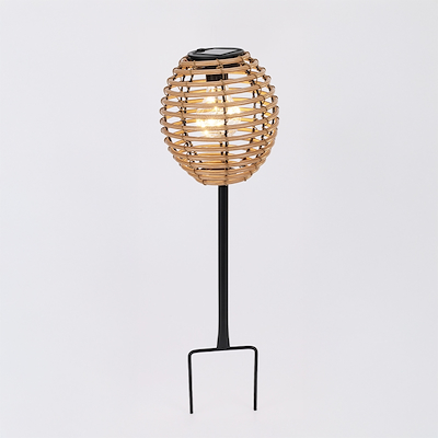 Solcelle lampe på spyd brun H53 cm