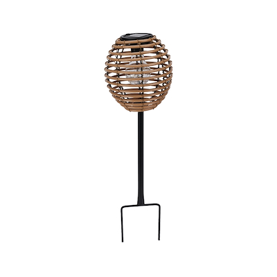 Solcelle lampe på spyd brun H53 cm