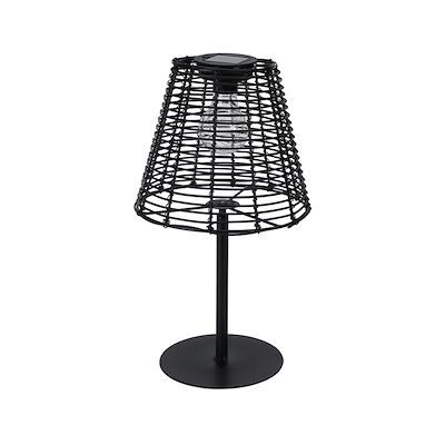 Solcelle bordlampe sort H33 cm