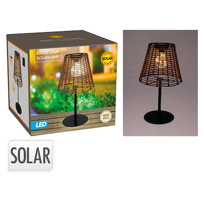 Solcelle bordlampe brun H33 cm