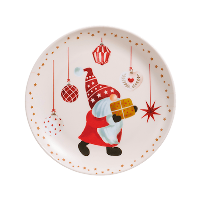 Børneservice med juledesign 5 dele assorteret