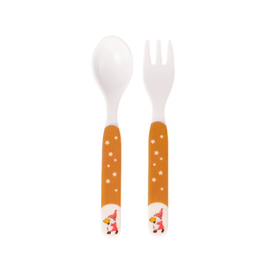 Børneservice med juledesign 5 dele assorteret