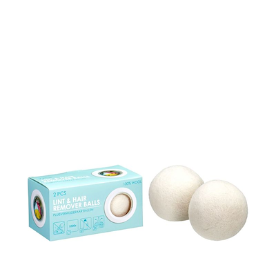 Tørrebold uld hvid Ø 7 cm 2 stk.