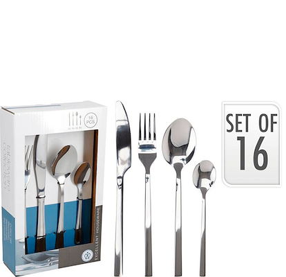 Bestiksæt 16 dele rustfrit stål