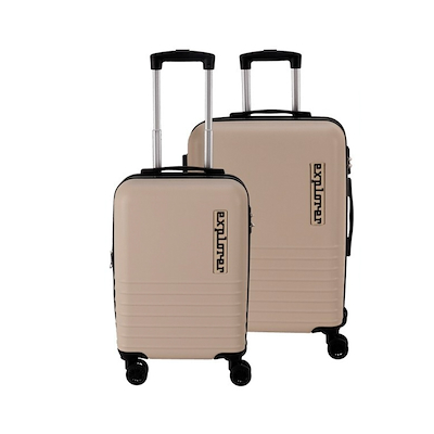 Kuffertsæt i beige 2 stk. 67 liter og 39 liter