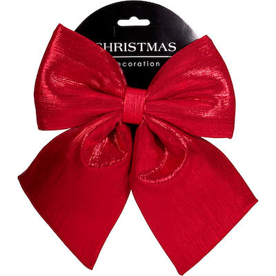 Sløjfe til dekorationer rød polyester 23 cm