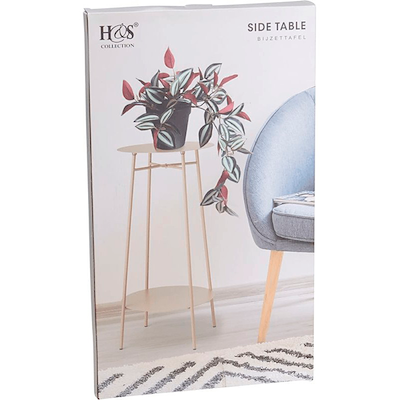 Bord med 2 hylder taupe jern H 60 cm
