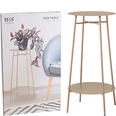 Bord med 2 hylder taupe jern H 60 cm