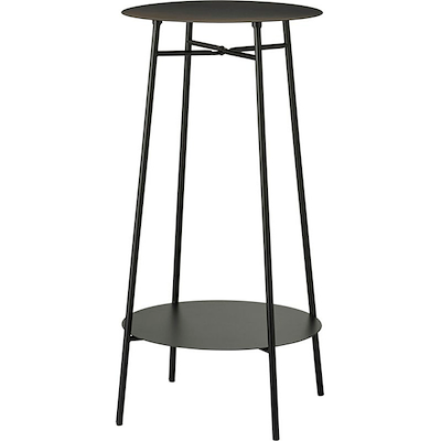 Bord med 2 hylder sort jern H60 cm