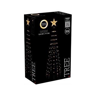 Lystræ 154 digitale LED varm hvid med stjerne Ø50xH150 cm