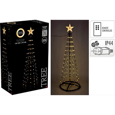 Lystræ 154 digitale LED varm hvid med stjerne Ø50xH150 cm