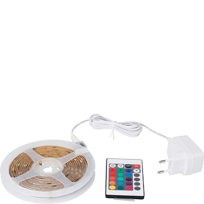 LED lysbånd med fjernbetjening multifarvet 5 meter