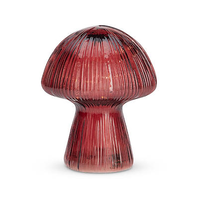 Svampe lampe med 15 LED lys bordeaux