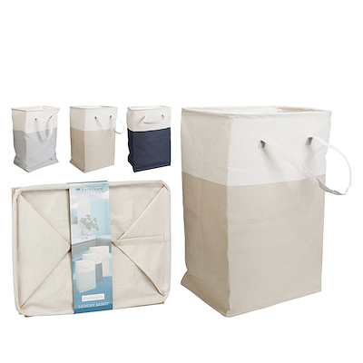 Vasketøjskurv foldbar assorteret 70 liter