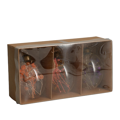 Påskeæg med tørrede blomster H 8,5 cm – sæt med 3 stk.