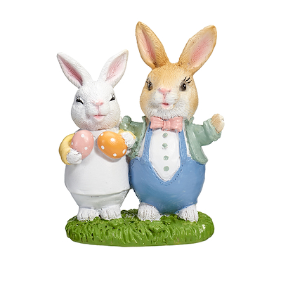 Påskefigur kaniner H 12 cm