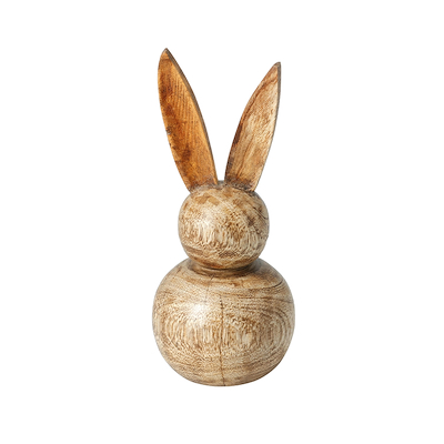 Kanin figur mangotræ H 17 cm